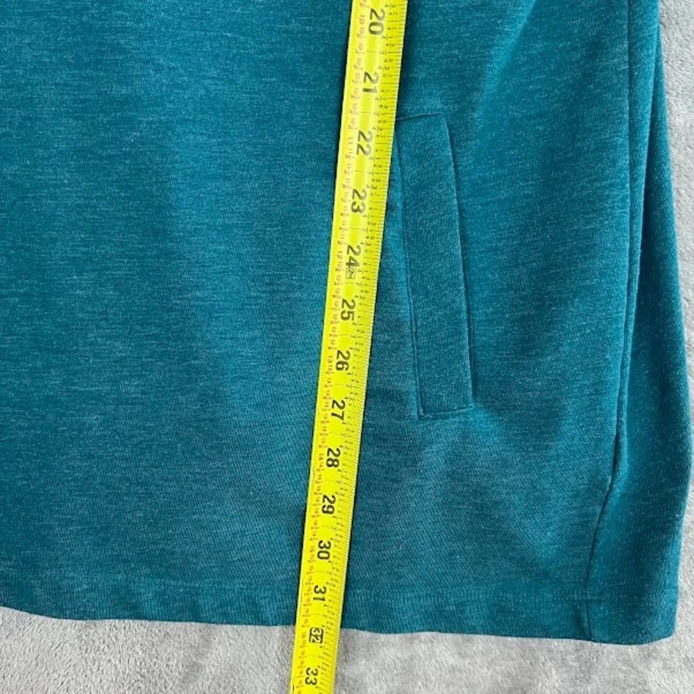 Soft Surroundings Westminster Tunic Sweatshirt Womens 1X Teal Cowl Neck Cozy